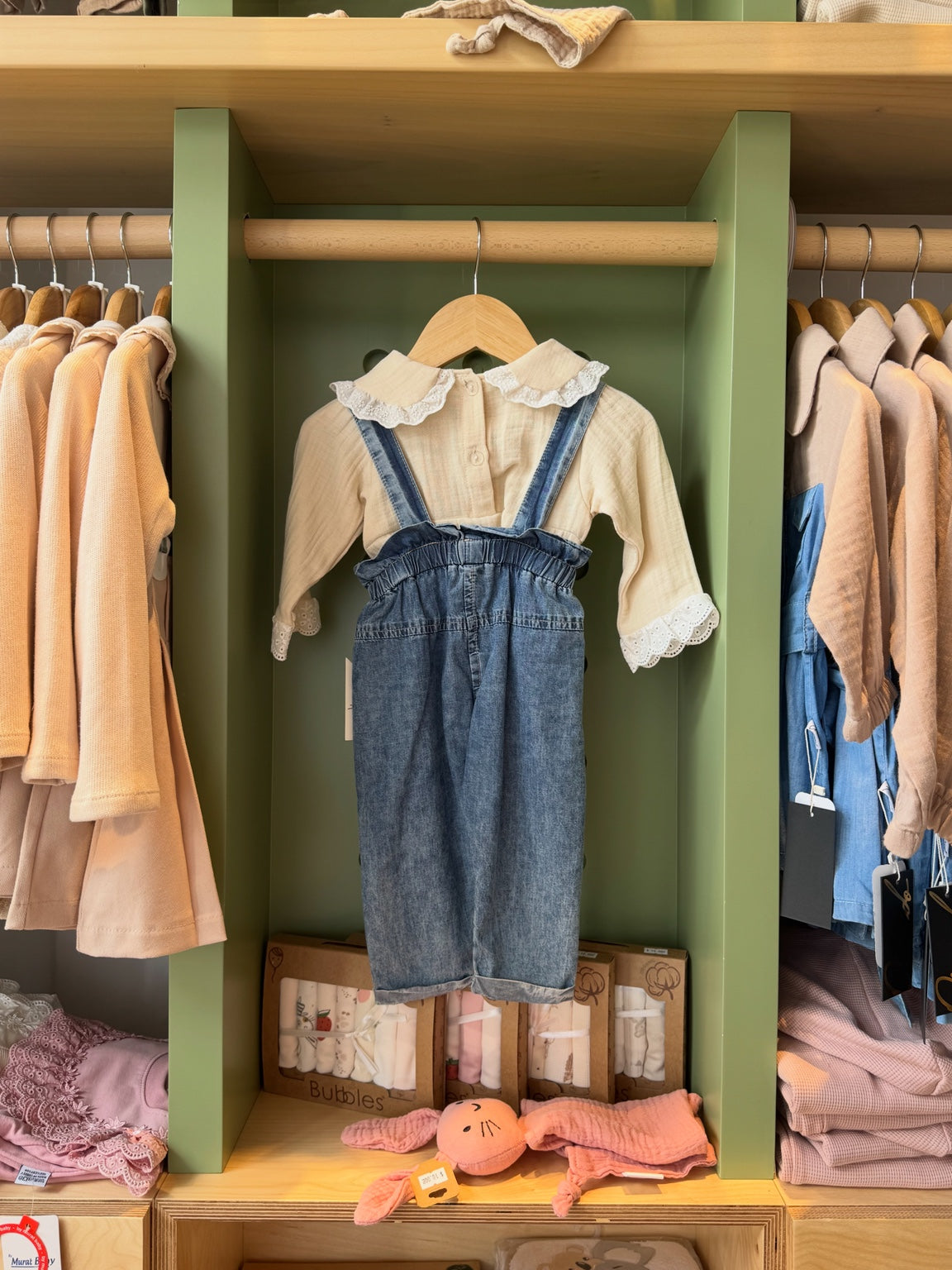 BabyGirl 2pcs Denim Salopette Set