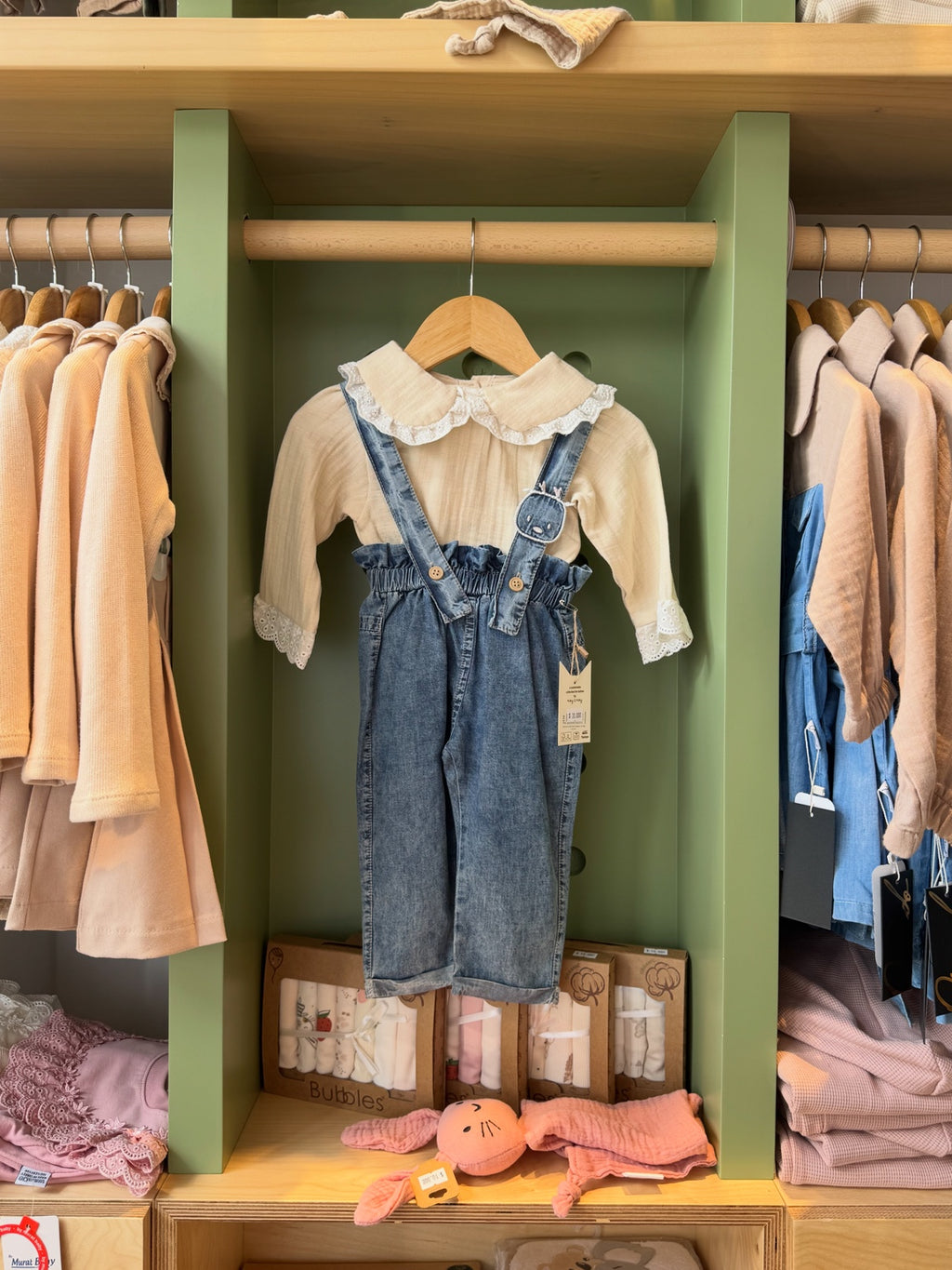 BabyGirl 2pcs Denim Salopette Set