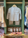 BabyBoy 2pcs Linen Beige Pant/Shirt Set