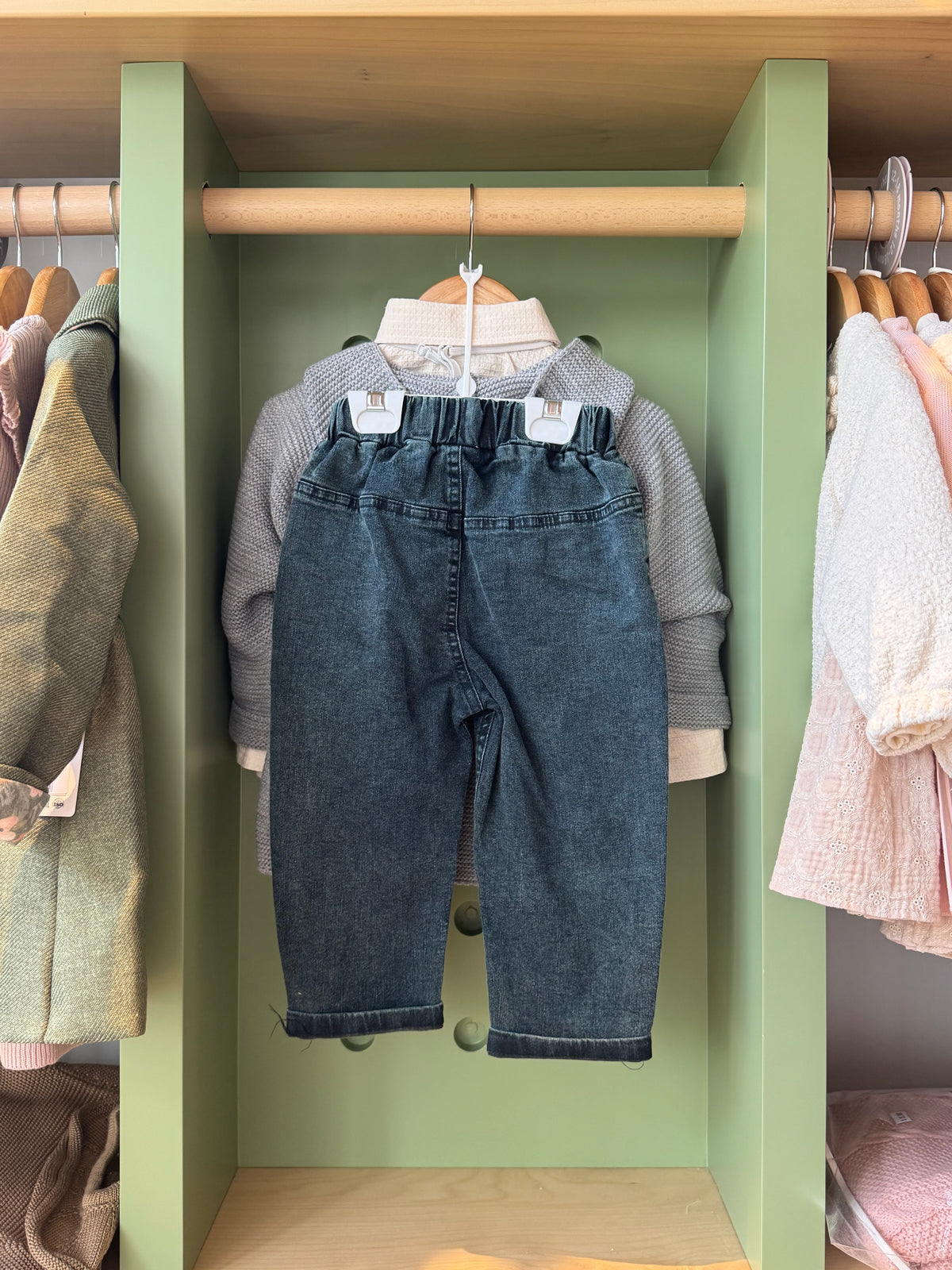 Boy 3pcs Denim Grey Knitted Cardigan