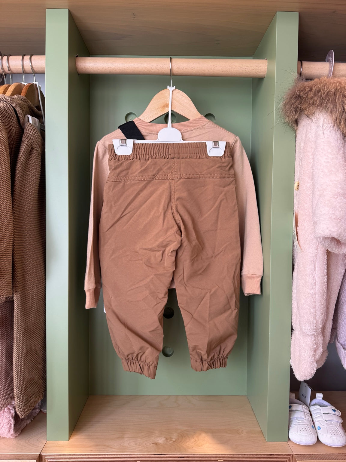 Boy 2pcs Cargo Brown Pant + Crossbag Back