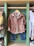 Boy 4pcs Denim/Brown Jacket Set front