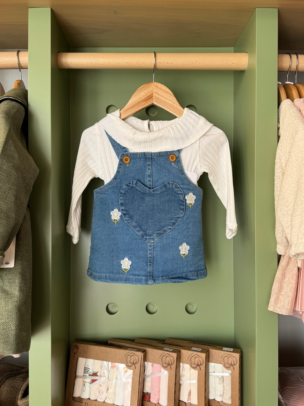 BabyGirl 2pcs Denim Salopette Dress