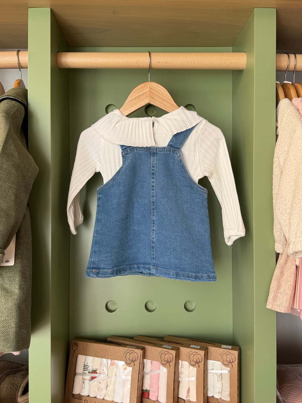 BabyGirl 2pcs Denim Salopette Dress