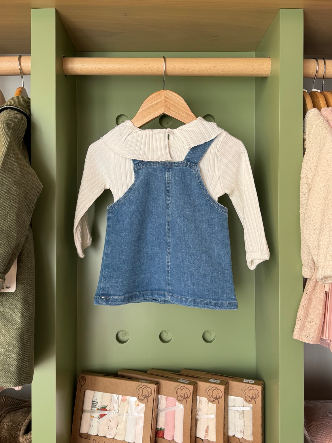 BabyGirl 2pcs Denim Salopette Dress