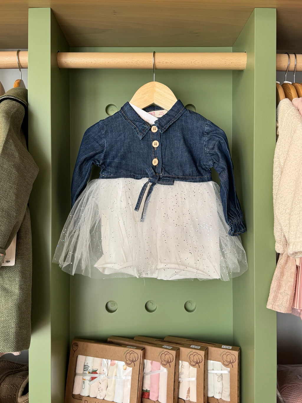 BabyGirl Denim/ White Tutu Dress