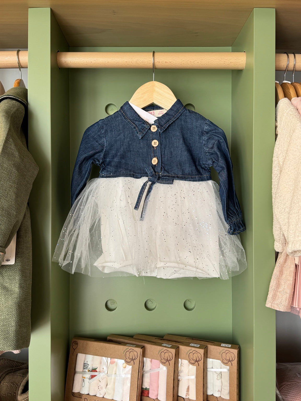 BabyGirl Denim/ White Tutu Dress