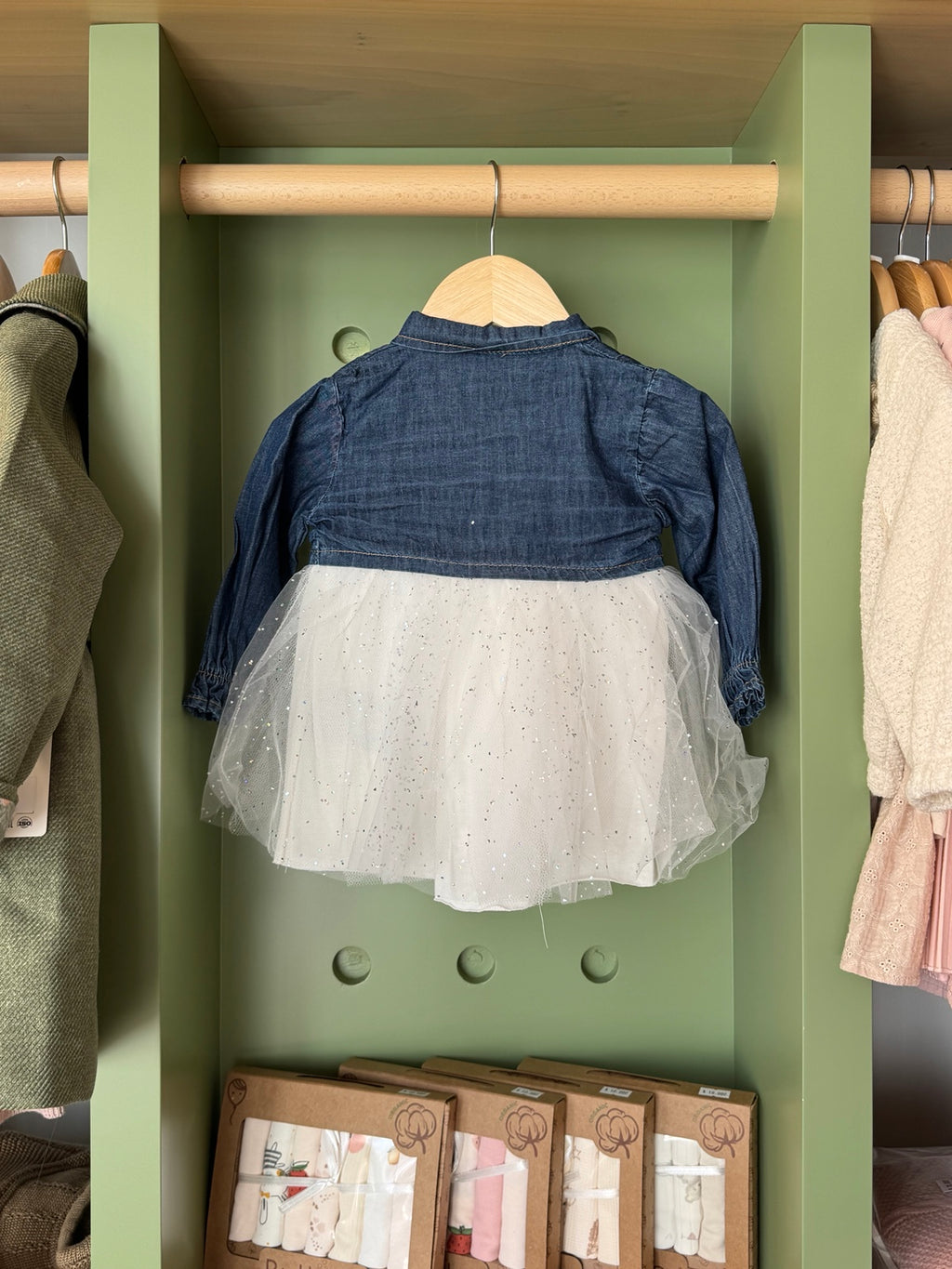 BabyGirl Denim/ White Tutu Dress