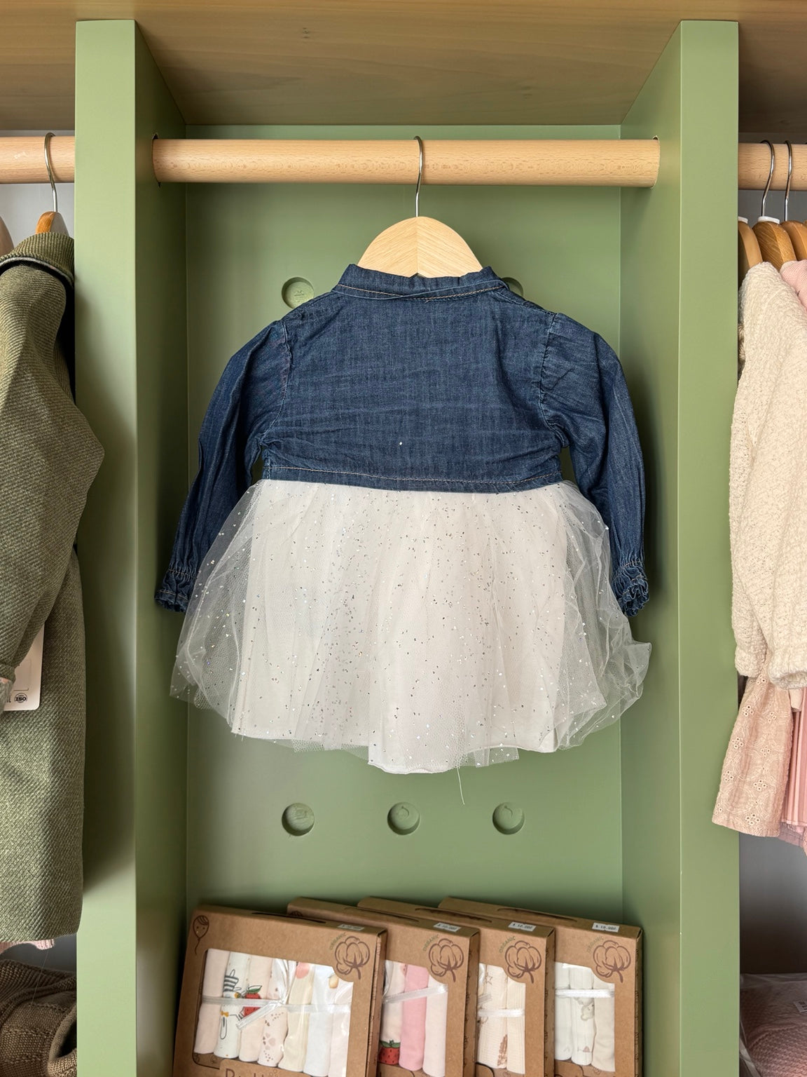 BabyGirl Denim/ White Tutu Dress