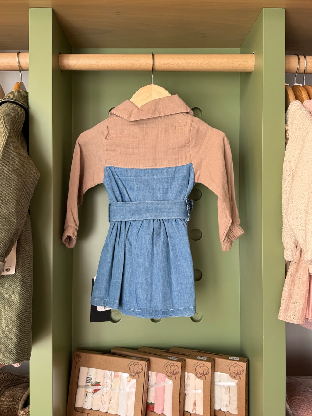 Girl Denim/Beige Dress
