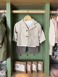 BabyBoy 3pcs Linen Brown/Beige Set front