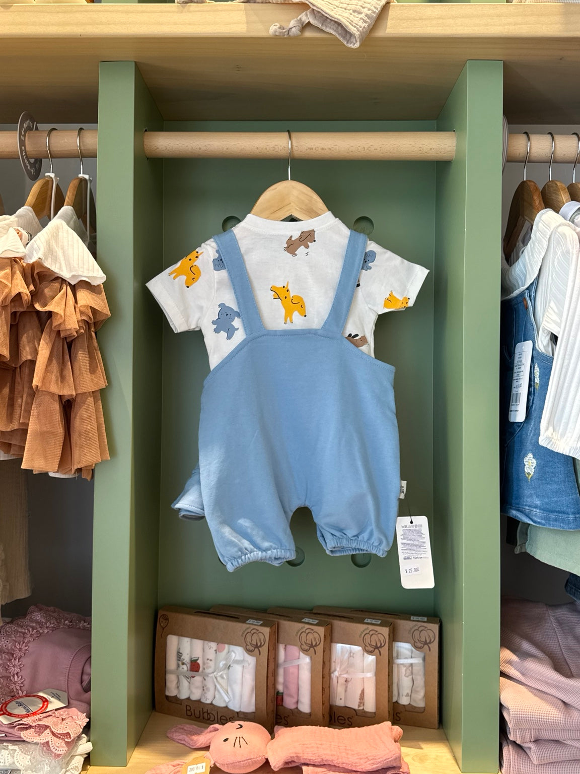 BabyBoy 2pcs Blue Cotton Romper back