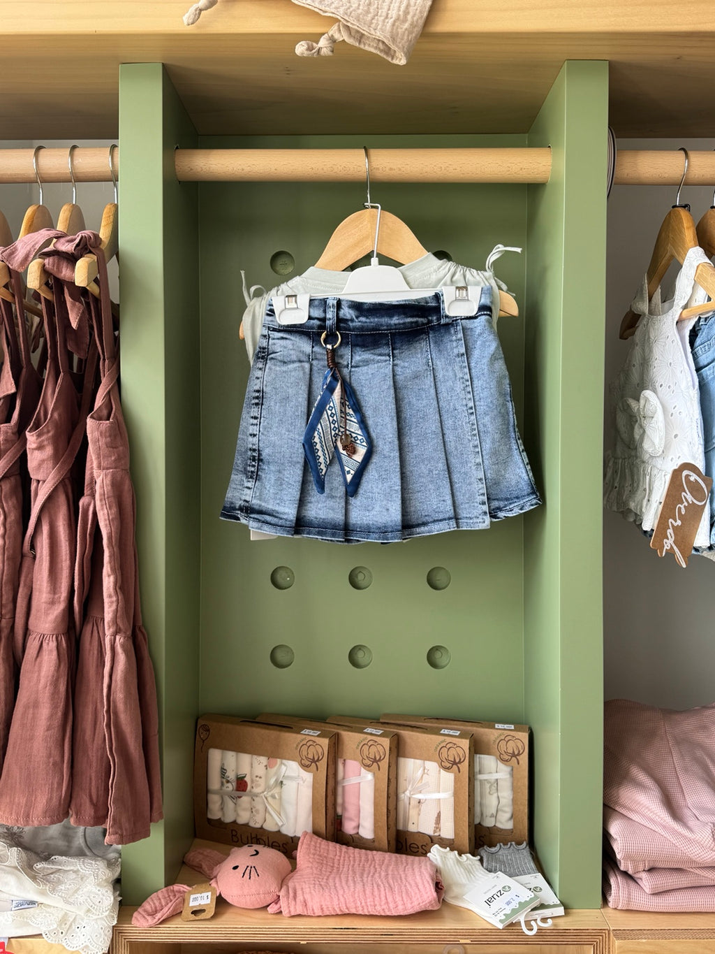 Girl 2pcs Denim Skort Set skort
