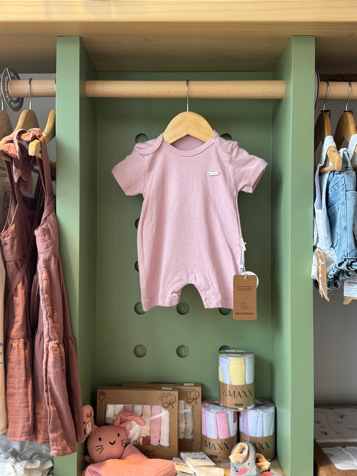 BabyGirl Pink Cotton Romper front