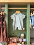 BabyBoy Mint Cotton Romper front