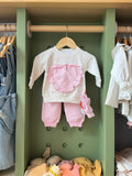 BabyGirl 2pcs Pink Heart Set+Headband - image 1