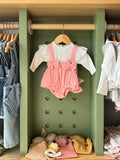 BabyGirl White/Pink Romper+Headband front