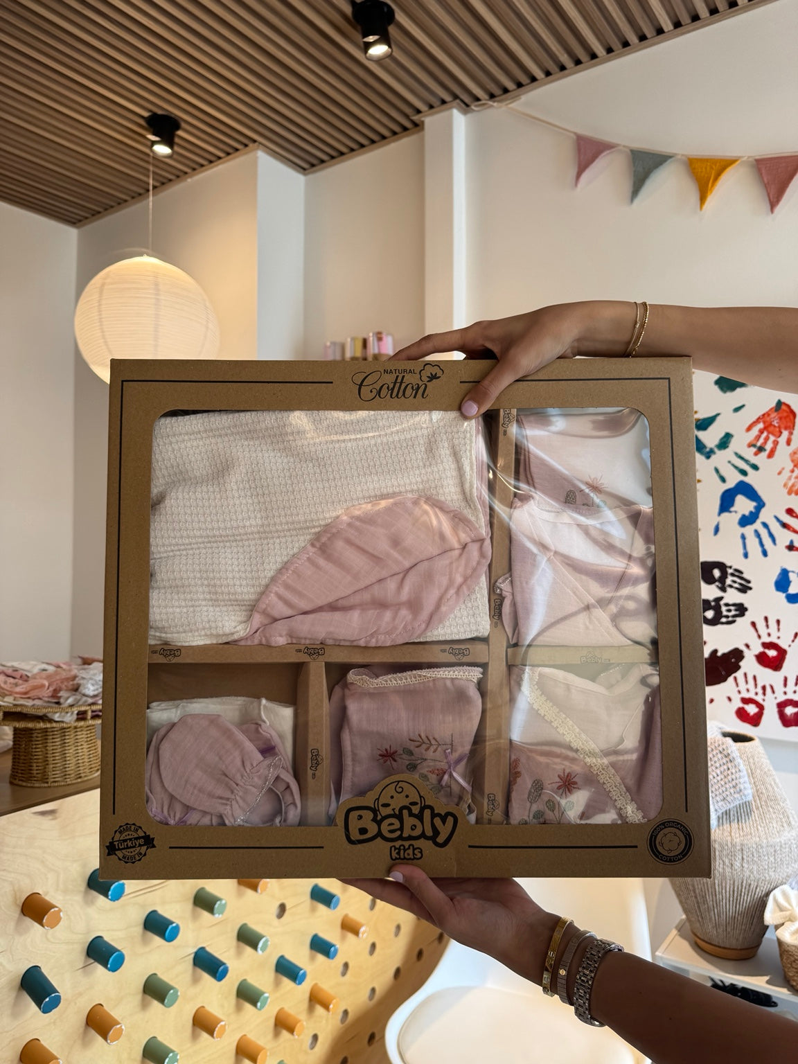 NewBorn Girl Muslin Pink Hospital Set