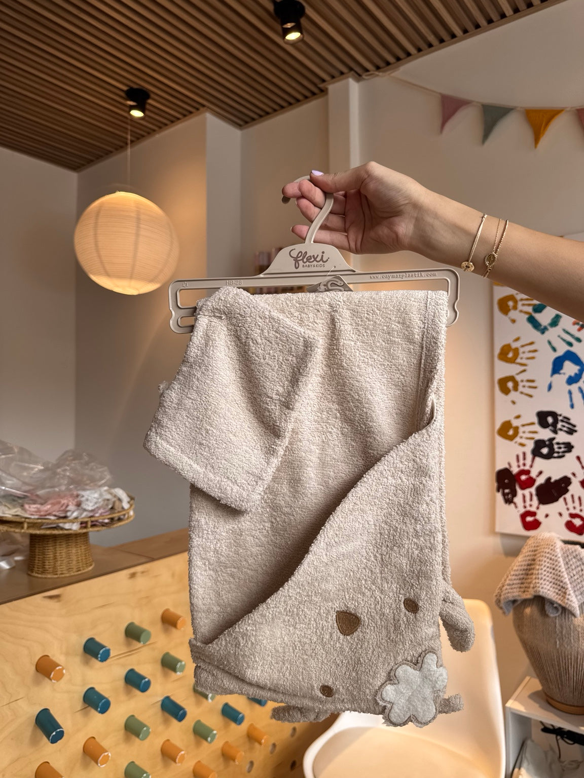 BabyBoy Beige Hooded Towel