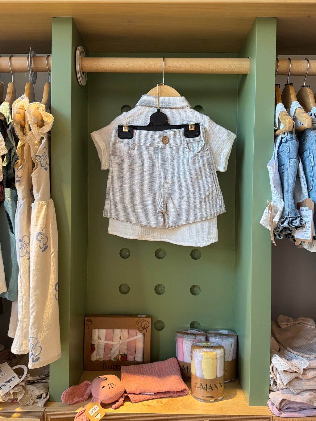 BabyBoy 2pcs Dino White Grey Set - back
