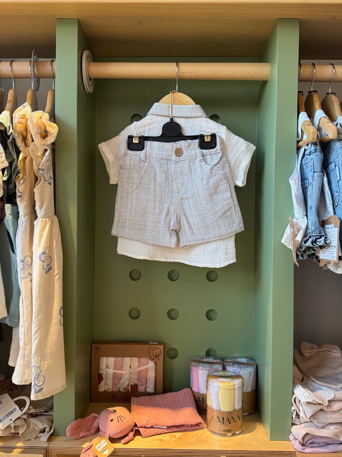 BabyBoy 2pcs Dino White Grey Set - back