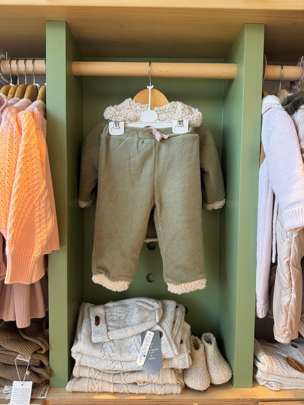 BabyBoy 2pcs Green Sherpa Set