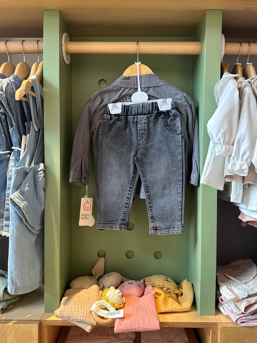 BabyBoy 3pcs Grey Denim/Shirt