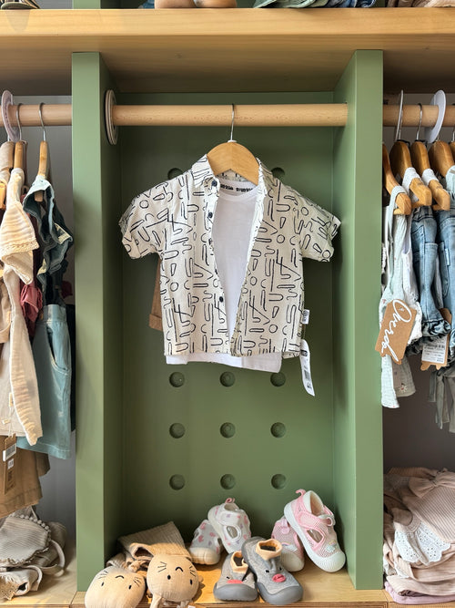 BabyBoy 3pcs Havane Shorts set front