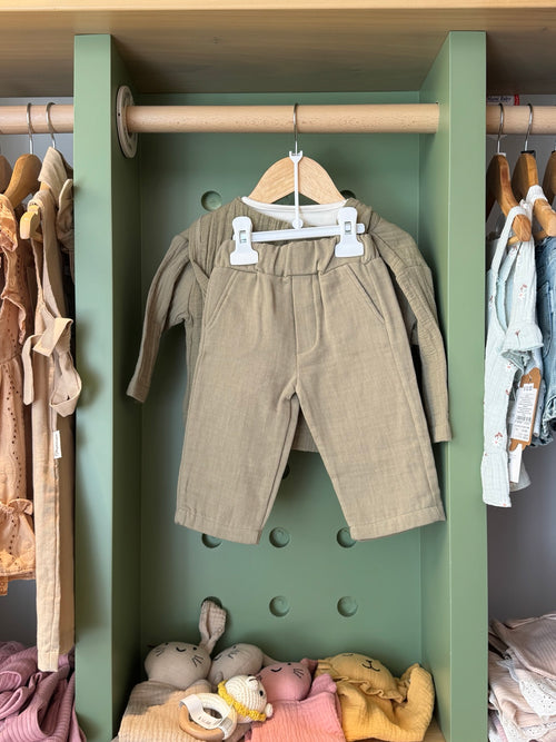 BabyBoy 3pcs Olive Green Lion Set pants