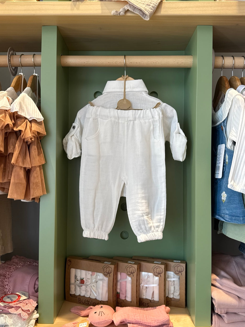 BabyBoy Baptism White Set back