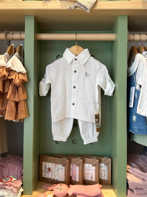 BabyBoy Baptism White Set front