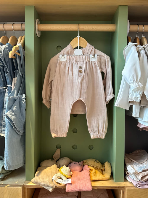 BabyBoy 2pcs Beige Linen Set