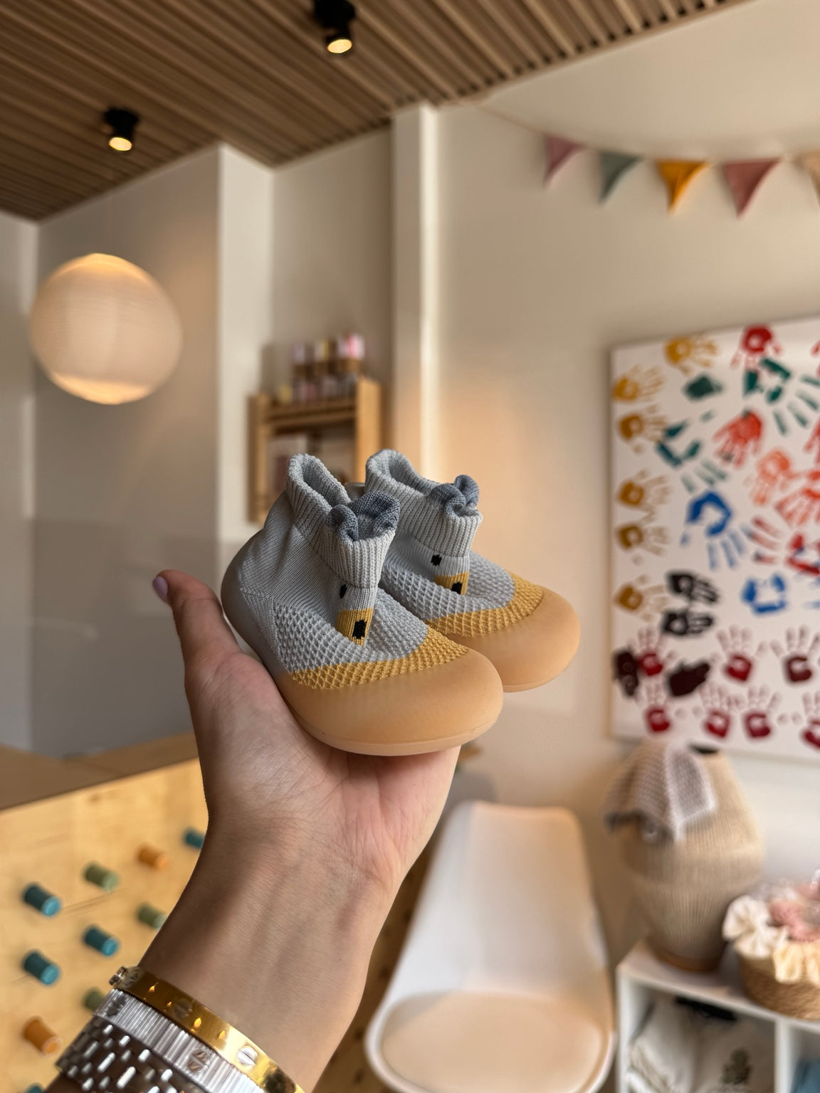 BabyBoy Walking Shoes Grey/Yellow
