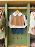 BabyGirl 3pcs Denim/Havane Knitted Gilet