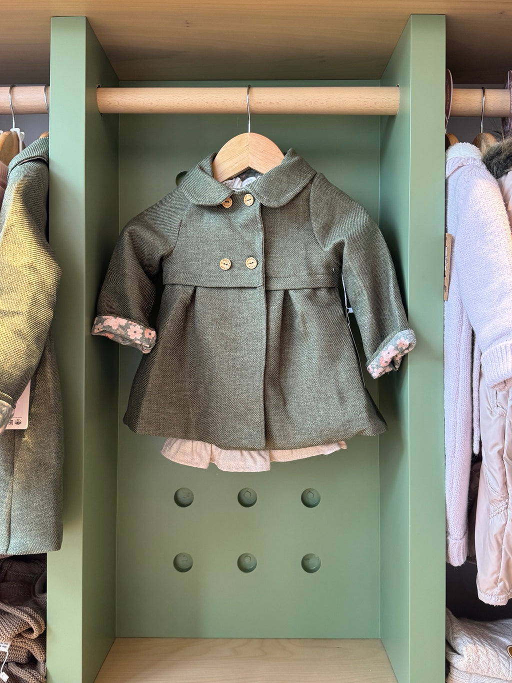 BabyGirl 3pcs Olive Coat Set