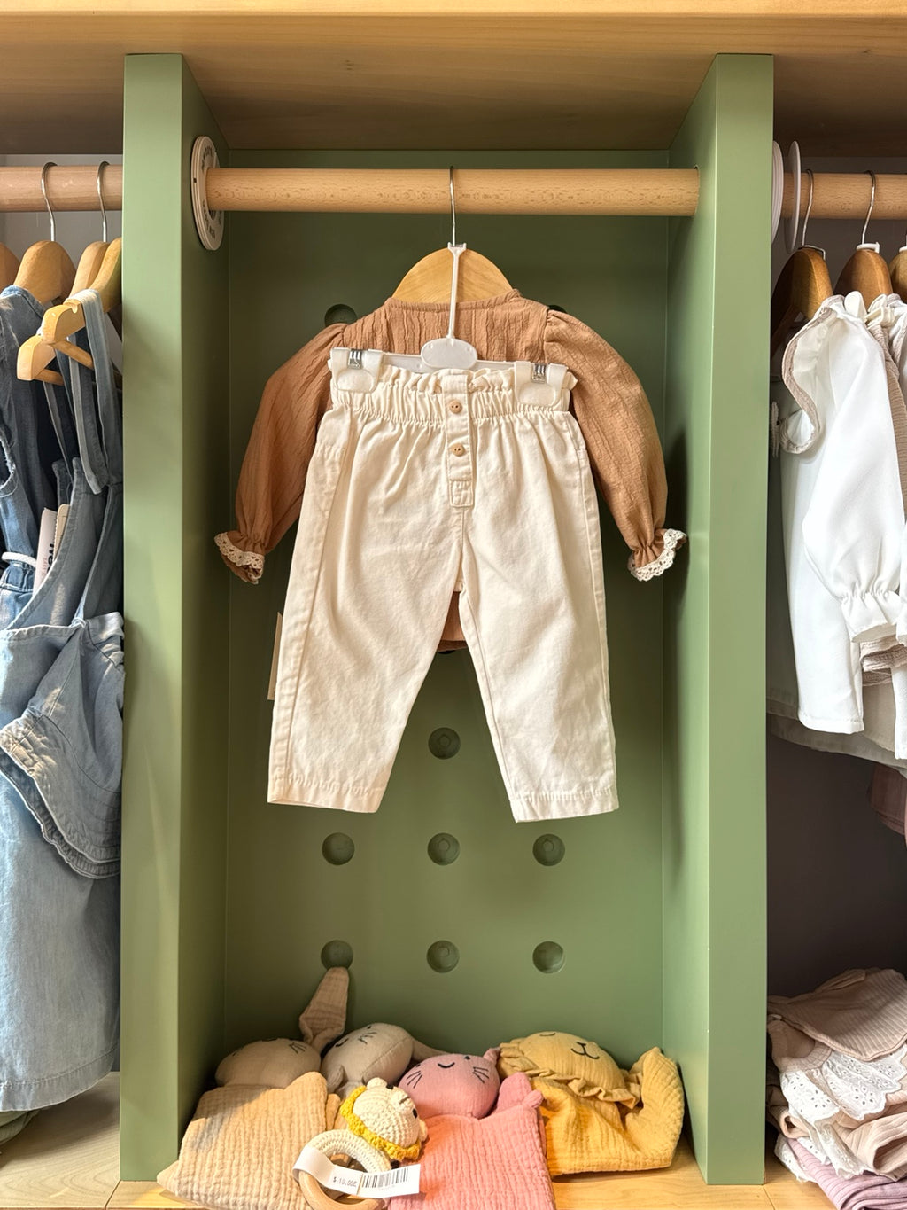 BabyGirl brown shirt and beige pant back