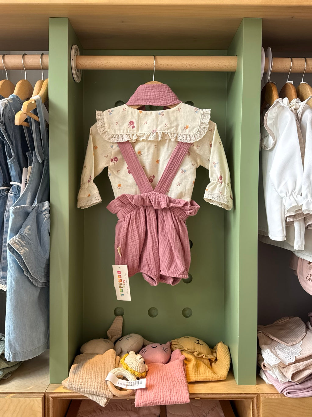 BabyGirl pink romper and headband back