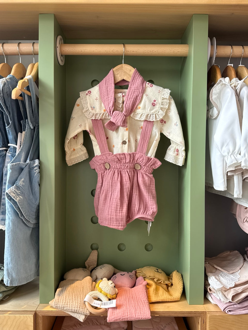 BabyGirl pink romper and headband front