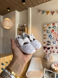 BabyGirl White Hearts Bow Shoes