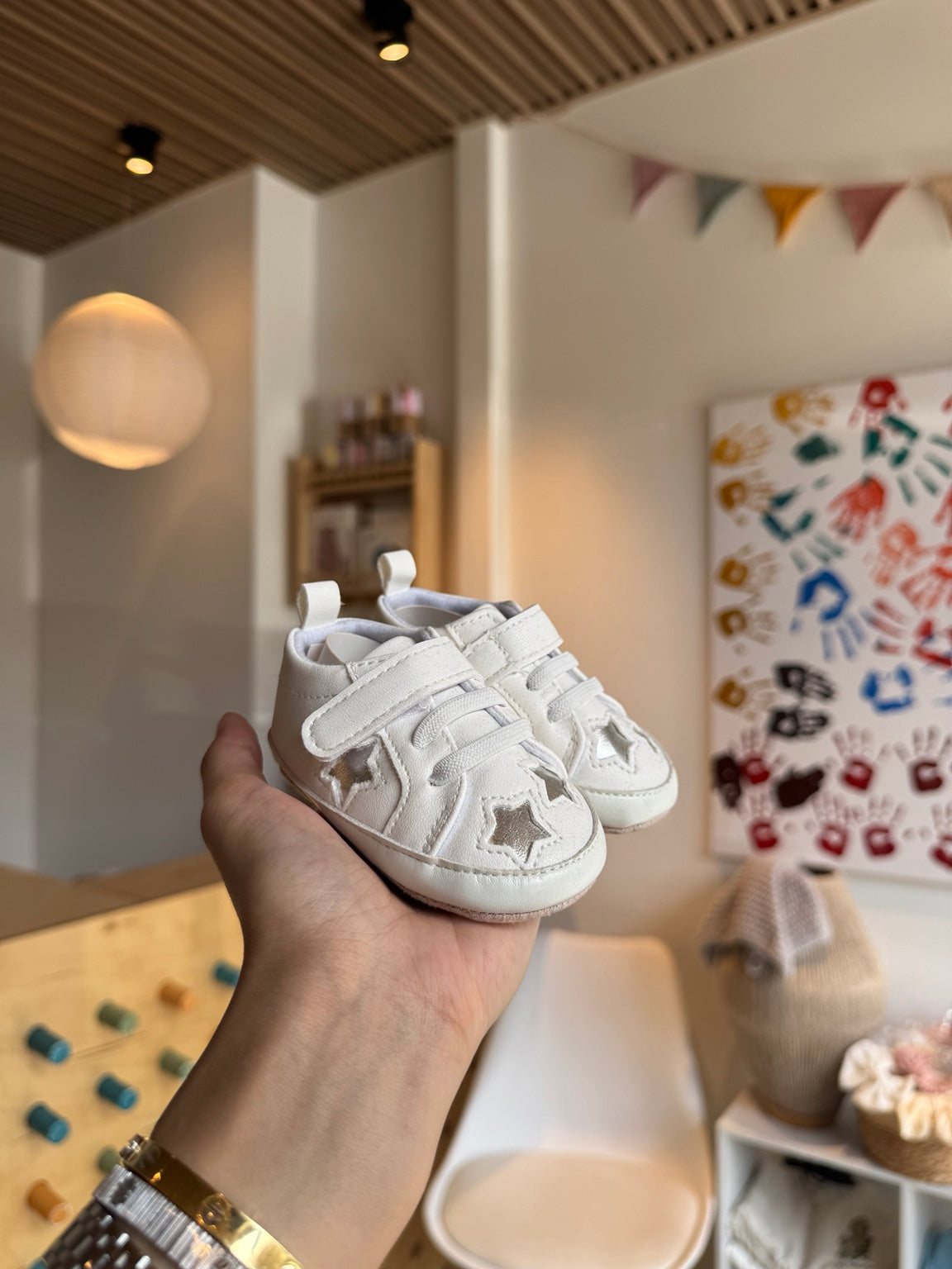 BabyGirl White Stars Shoes