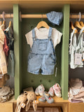 Boy 2pcs Denim Salopette with Hat front