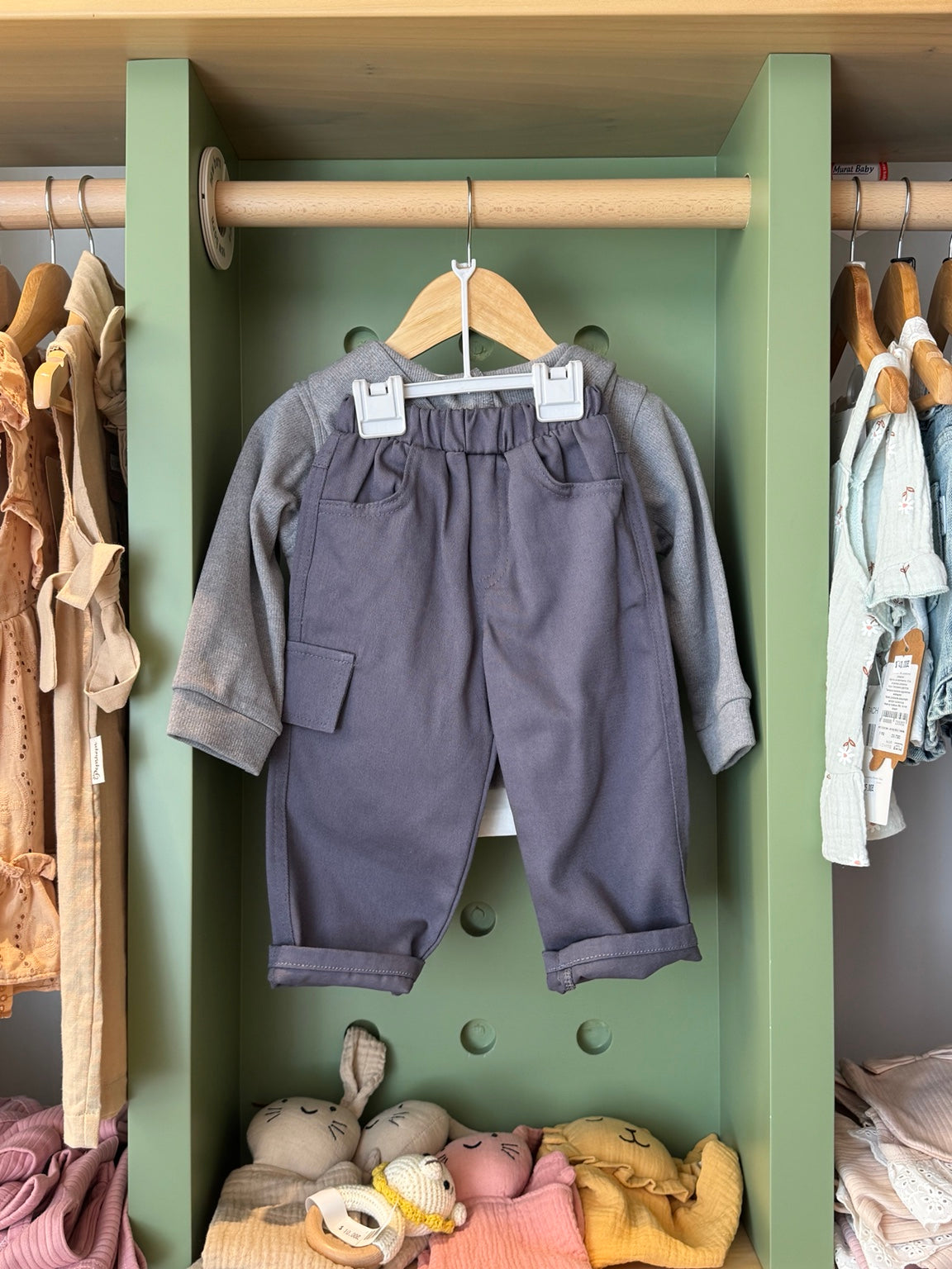Boy 3pcs Set Sweatshirt Grey pants