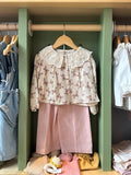 Girl 2pcs Linen Pink Pant front