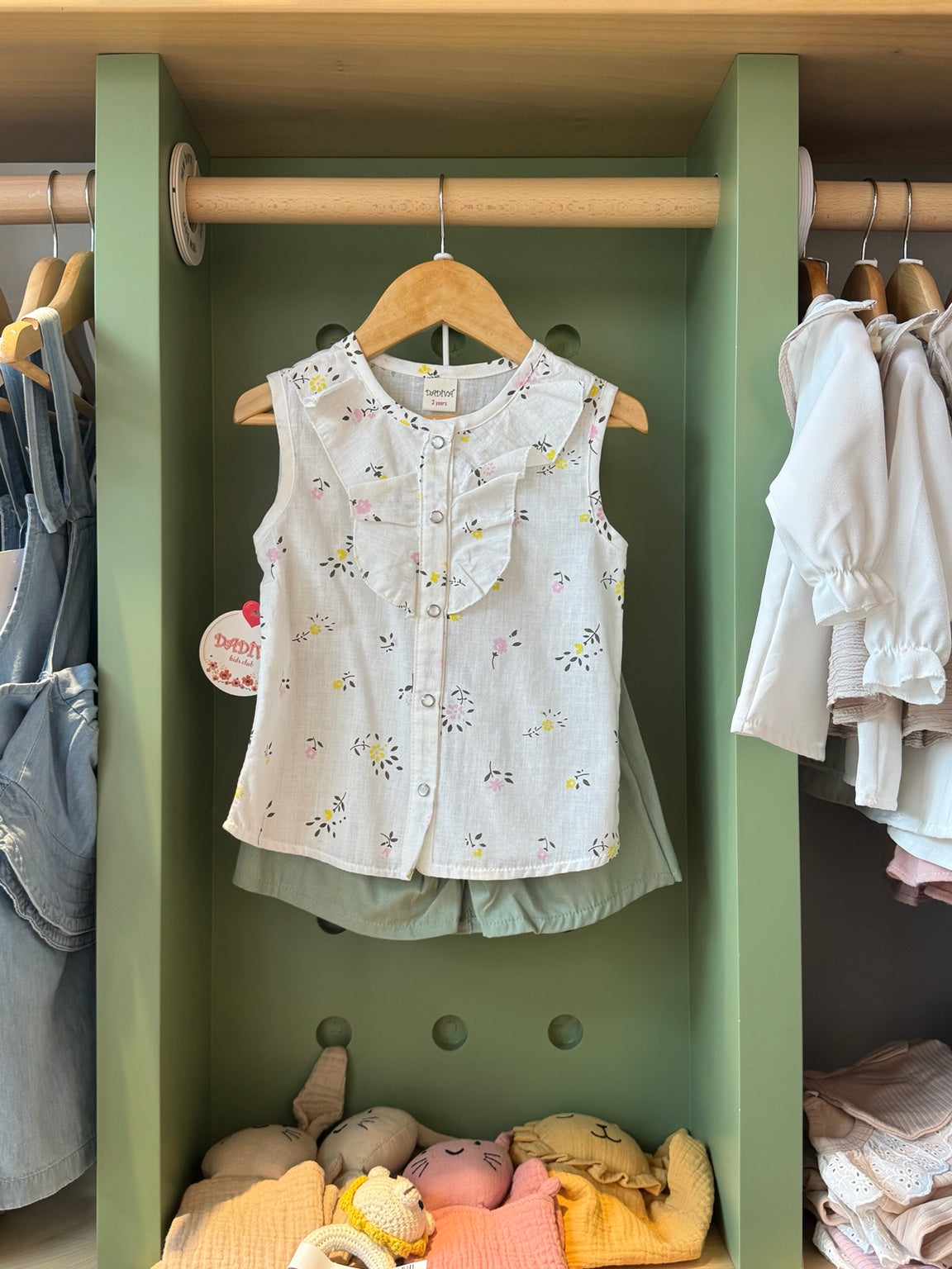 Girl 2pcs Mint Skort Set