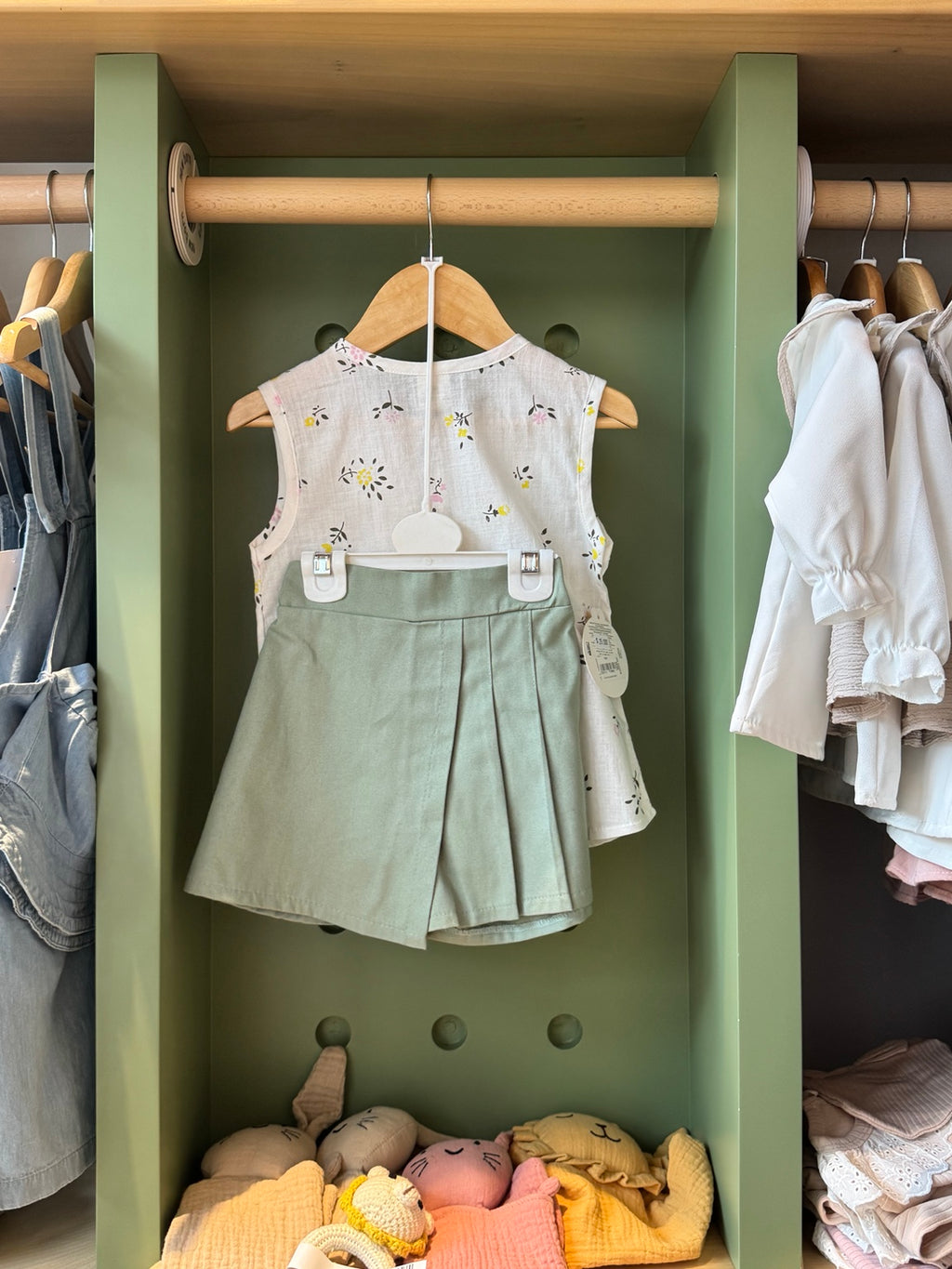 Girl 2pcs Mint Skort Set