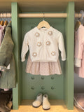 Girl 3pcs Beige Flowers Skirt Set