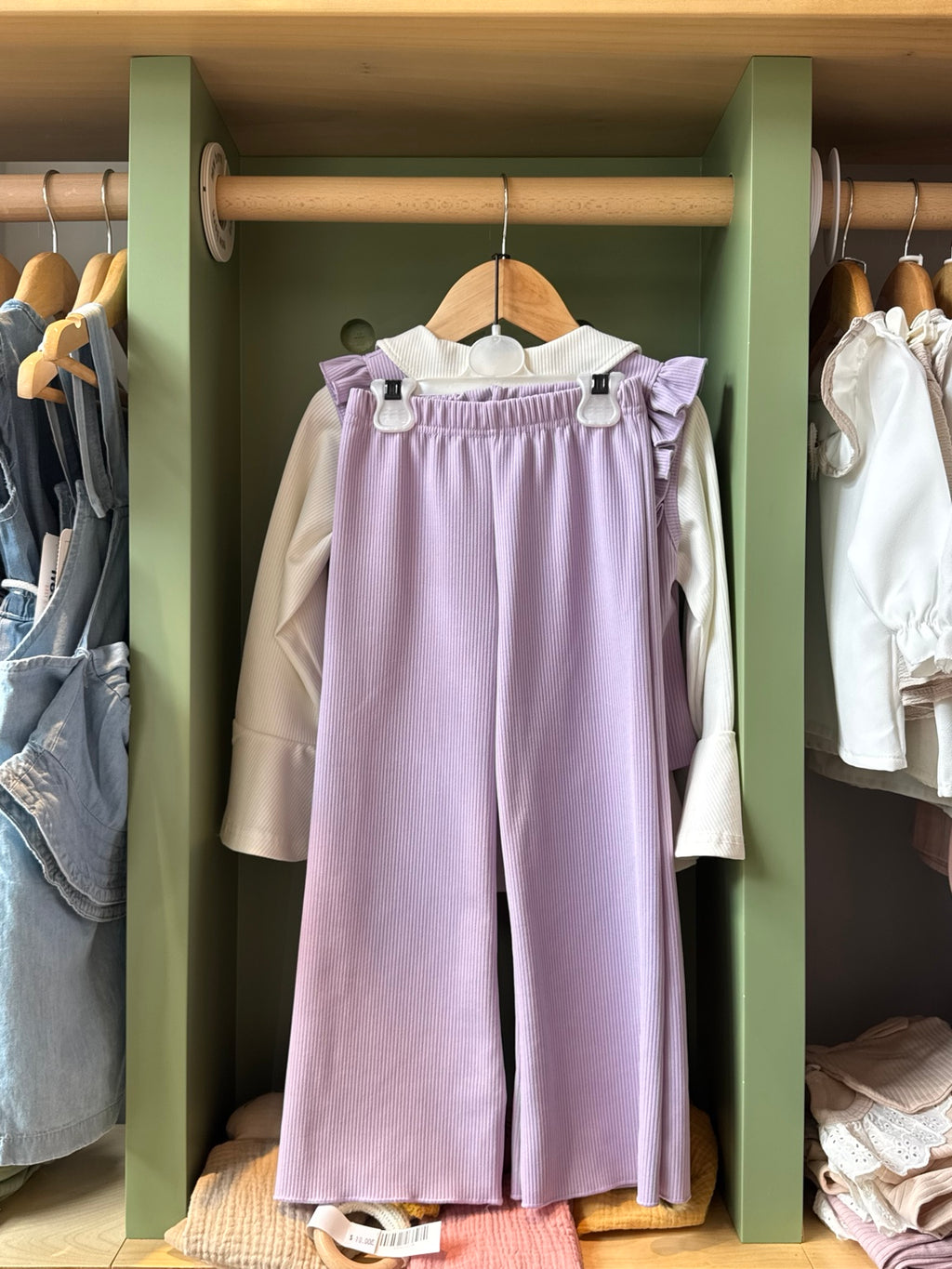 Girl 3pcs Purple Cotton Set back