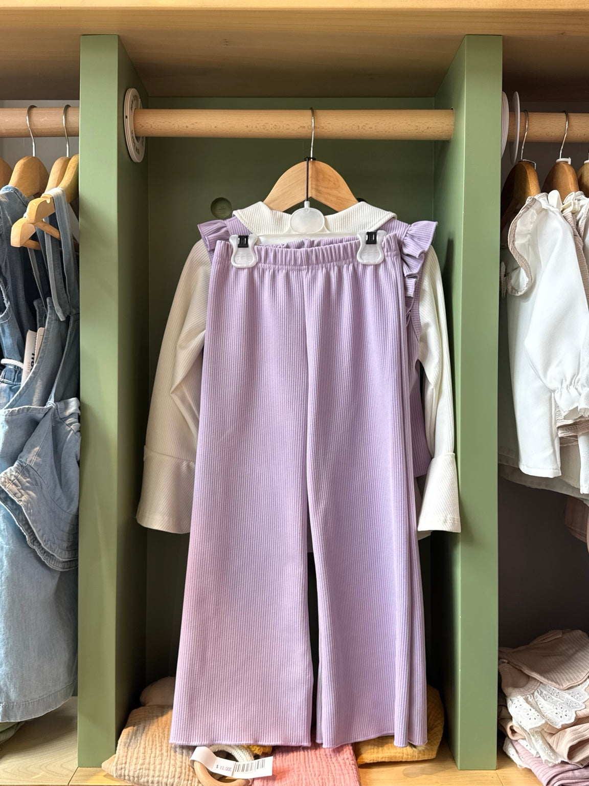 Girl 3pcs Purple Cotton Set back