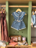 Girl Denim Romper - front