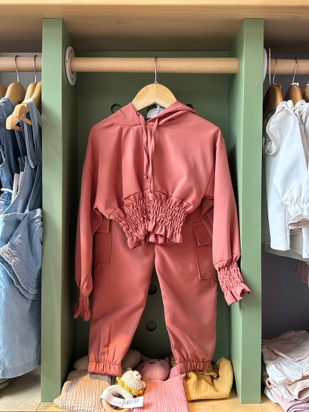 Girl 2pcs Dusty Brique Cargo Set front